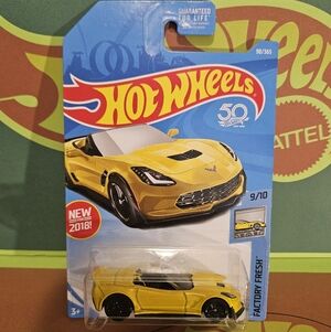 HotWheels Yellow Corvette C7 Z06 Sports Car